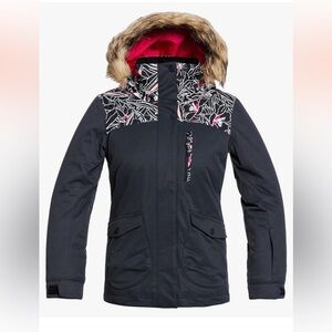 Roxy Dryflight Kids Ski Jacket - Black and Pink